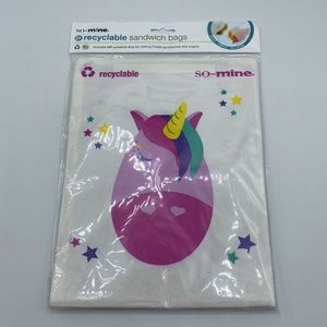 Girls Unicorn Recyclable Sandwich Bags-qty 25 NWT